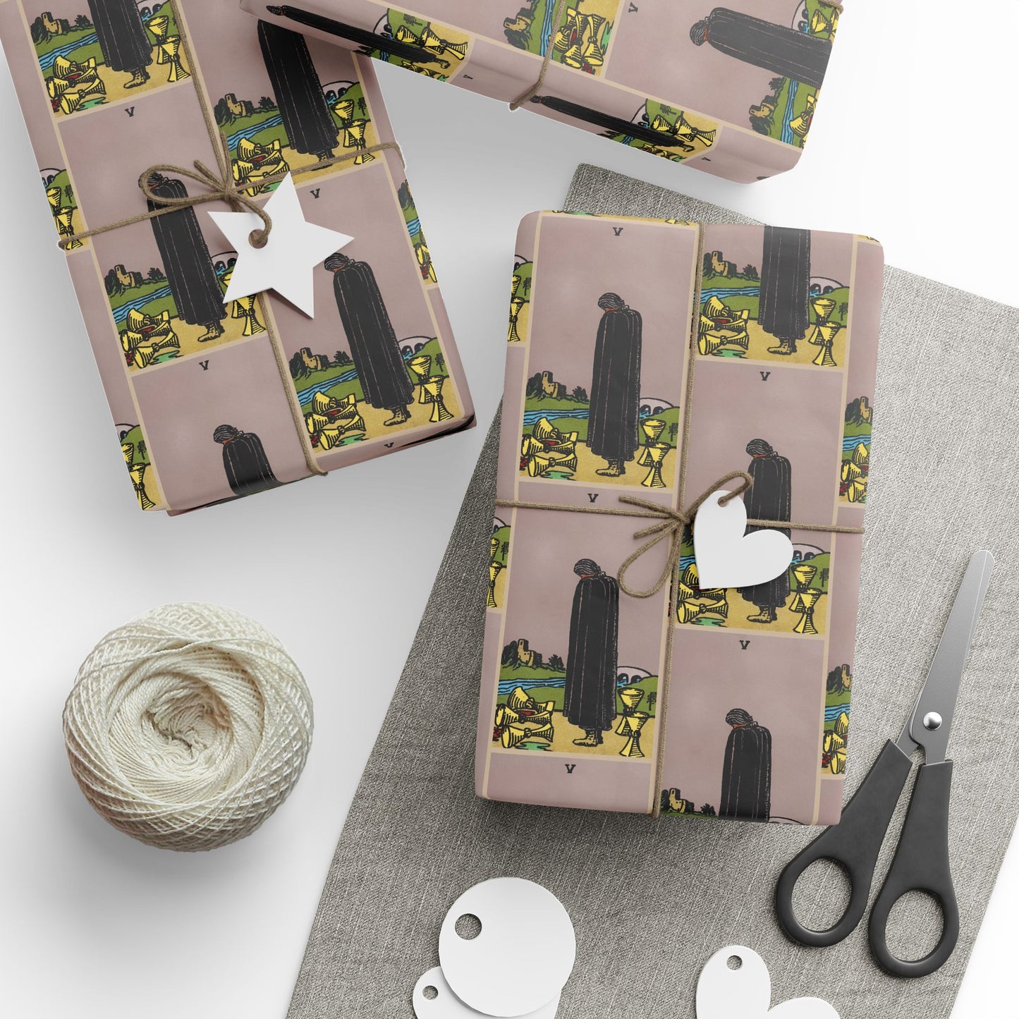 Five of Cups Tarot Card Gift Wrap