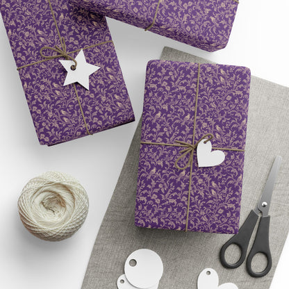 Small Print Jewel Toned Rococo Vines Gift Wrap