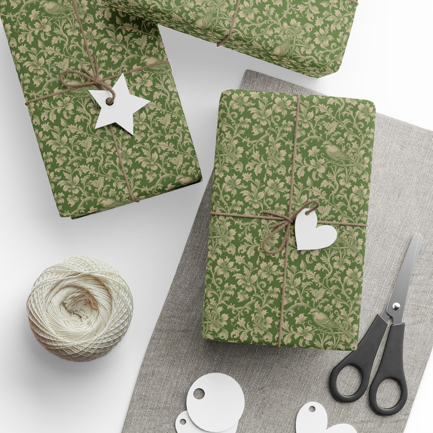 Emerald Toned Rococo Gift Wrap