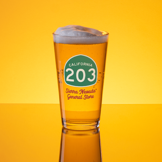 California Highway 203 Pint Glass