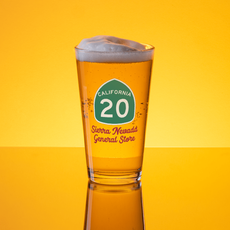 California Highway 20 Pint Glass