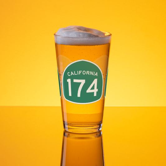 California Highway 174 Pint Glass