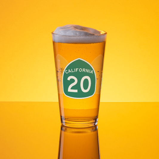 California Highway 20 Pint Glass