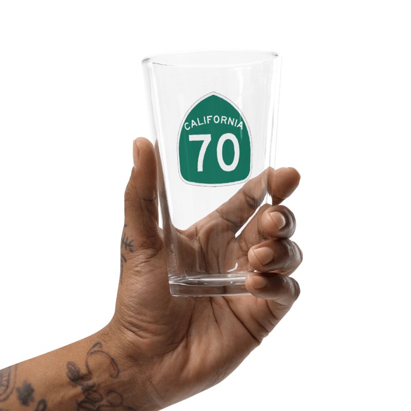 California Highway 70 Pint Glass