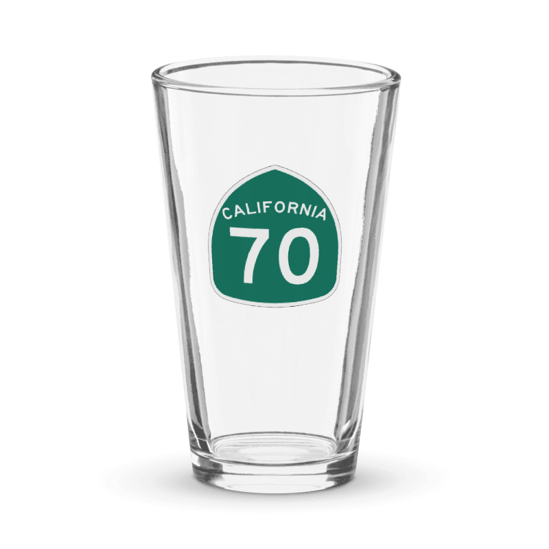 California Highway 70 Pint Glass