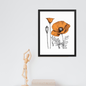 California Poppy Drawing Framed Print - 16"x20"