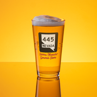 Nevada Highway 445 Pint Glass