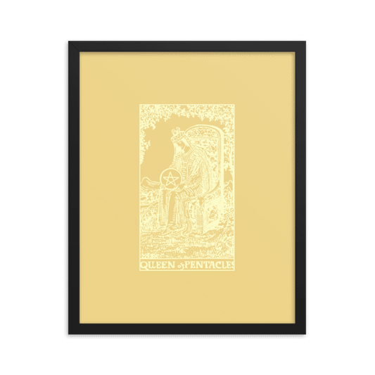 Queen of Pentacles Card Framed Print - 16"x20"