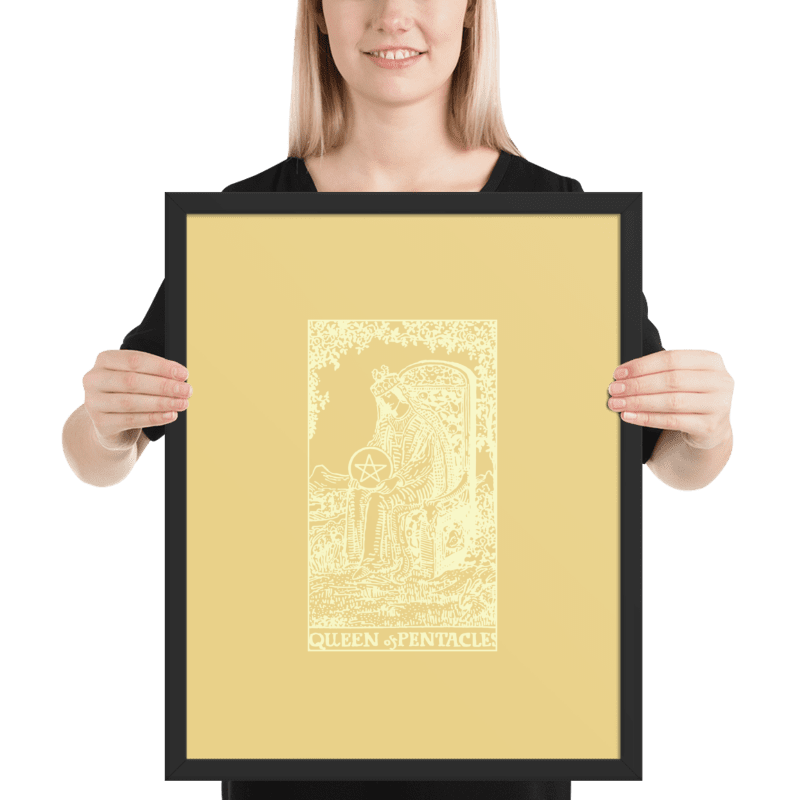 Queen of Pentacles Card Framed Print - 16"x20"