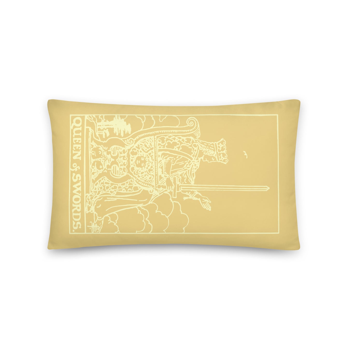 The Queen of Swords Card Throw Pillow