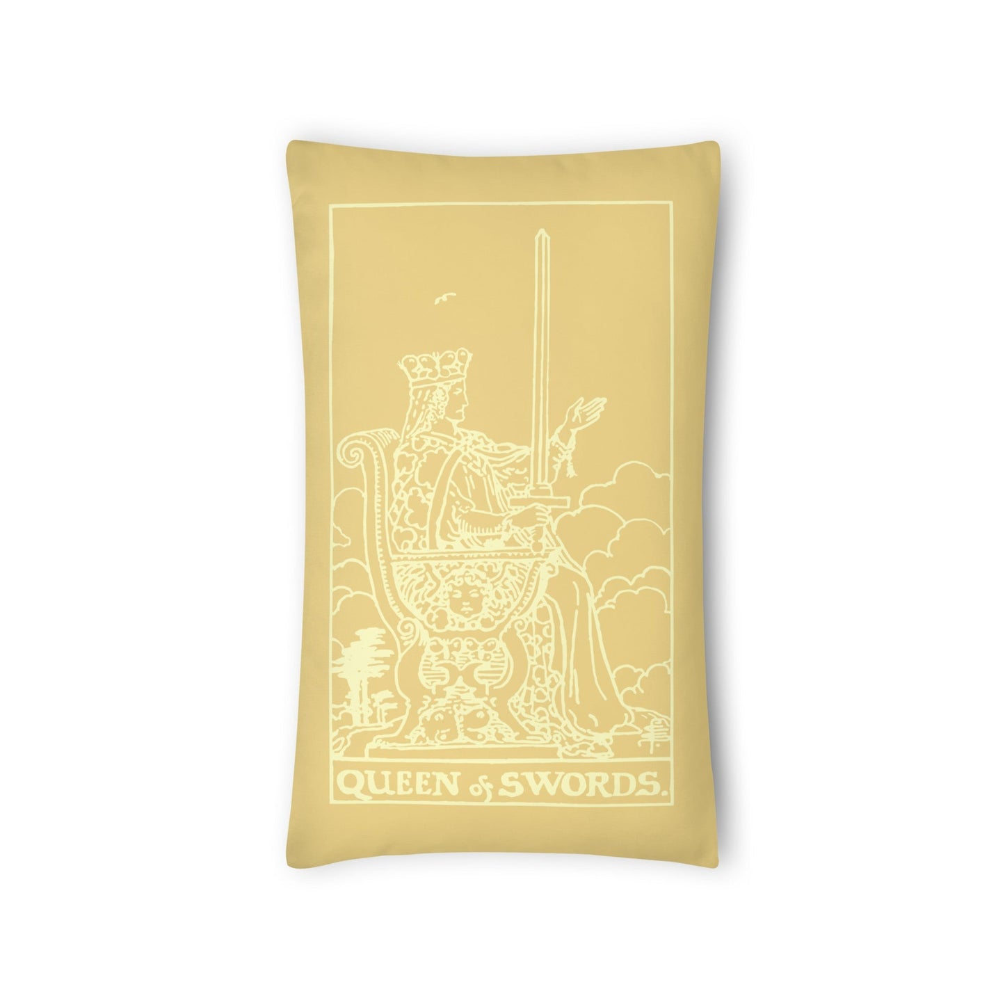 The Queen of Swords Card Throw Pillow