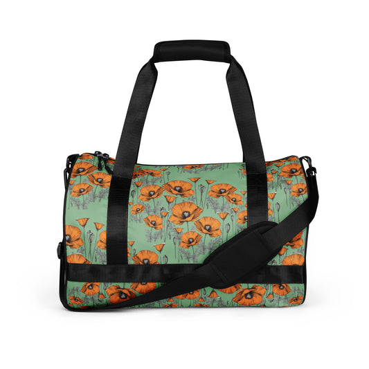 California Poppies Cylindrical Gym Bag