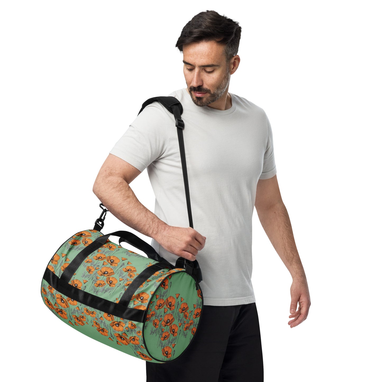 California Poppies Cylindrical Gym Bag