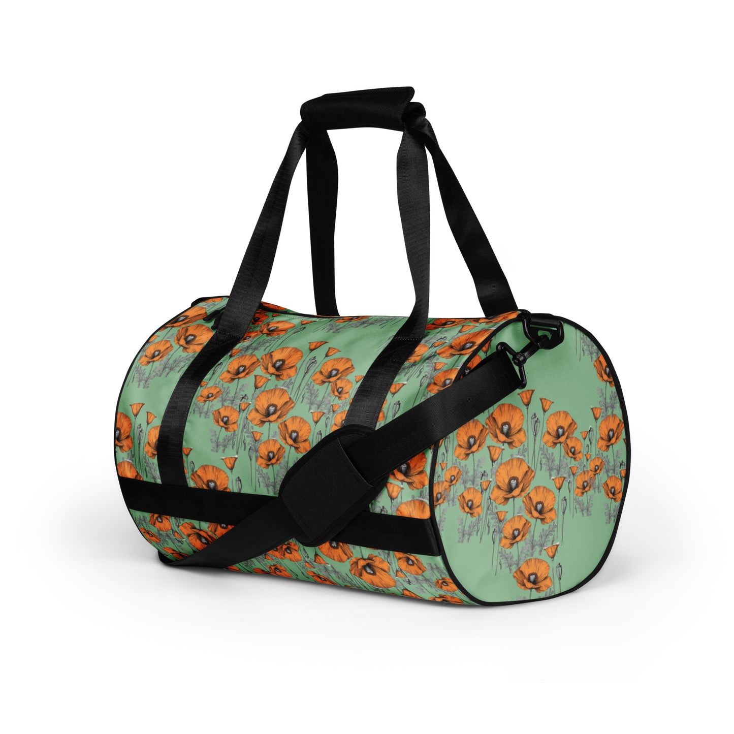 California Poppies Cylindrical Gym Bag