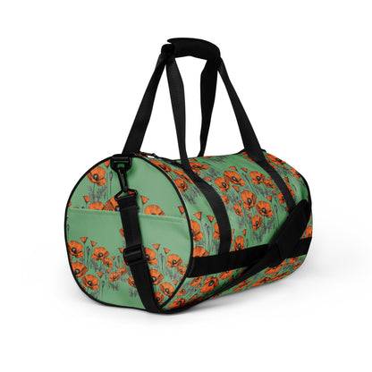 California Poppies Cylindrical Gym Bag