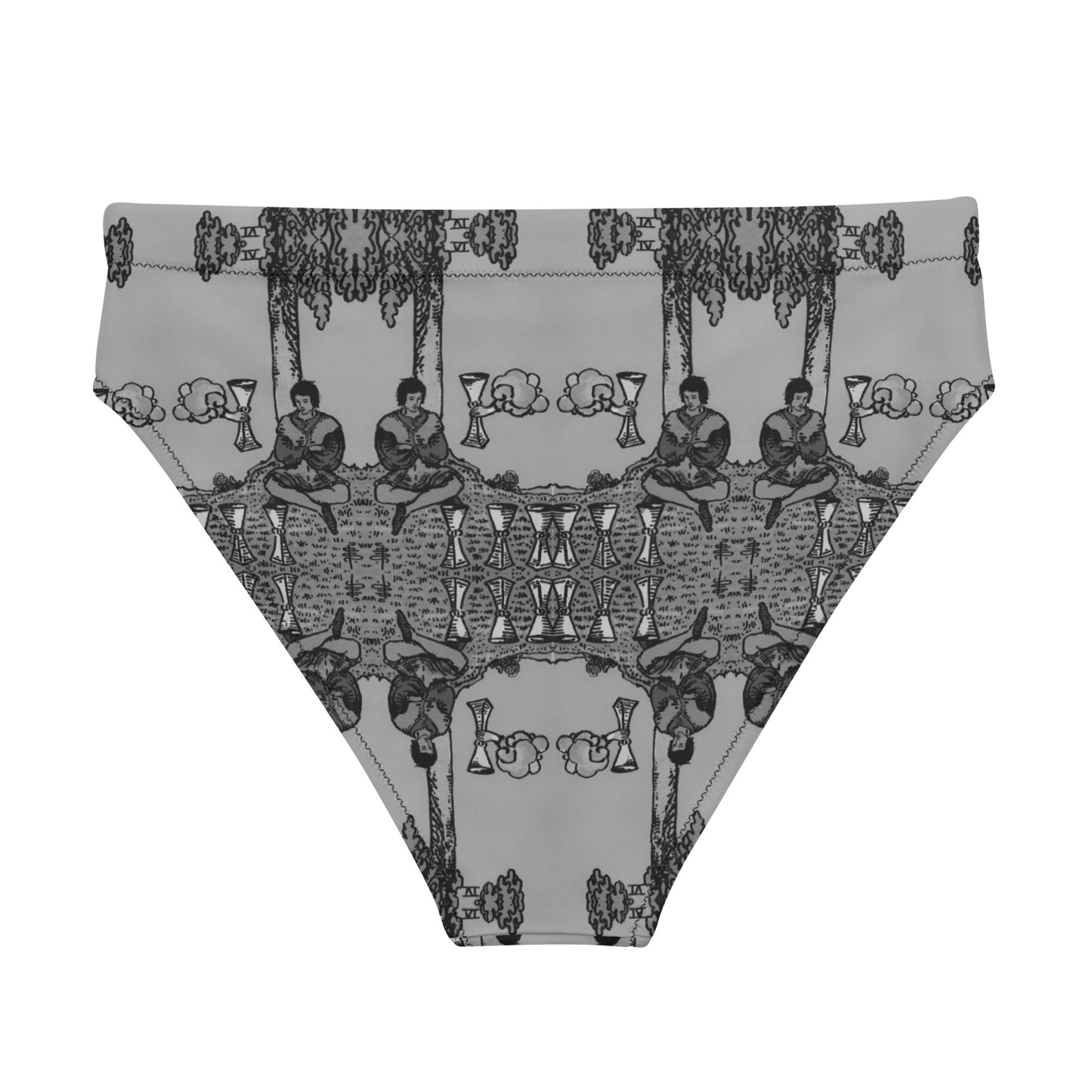 Four of Cups Card High Waisted Bikini Bottoms