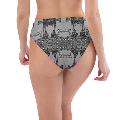 Four of Cups Card High Waisted Bikini Bottoms