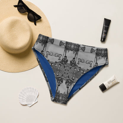 Four of Cups Card High Waisted Bikini Bottoms