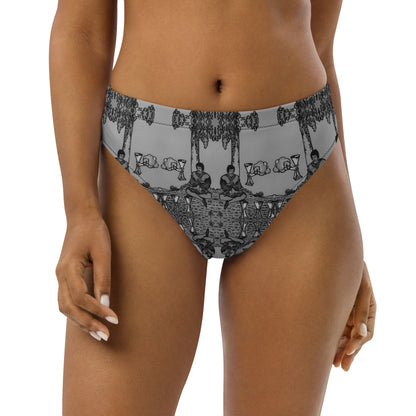 Four of Cups Card High Waisted Bikini Bottoms