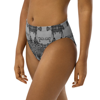 Four of Cups Card High Waisted Bikini Bottoms