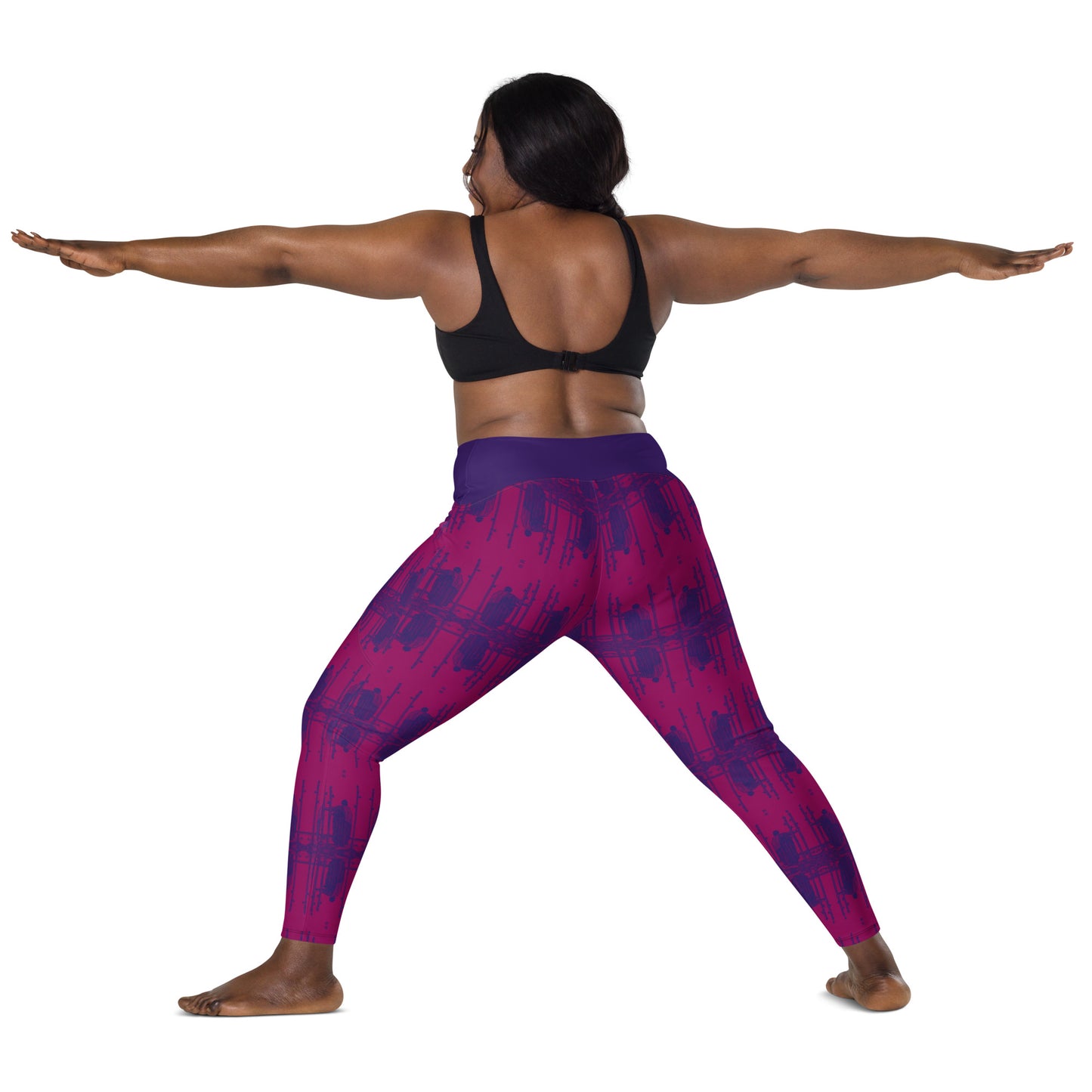 Three of Wands Card Yoga Leggings with Pockets