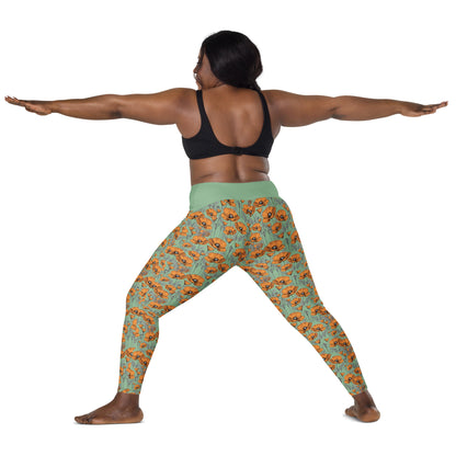 Original California Poppies Leggings with Pockets