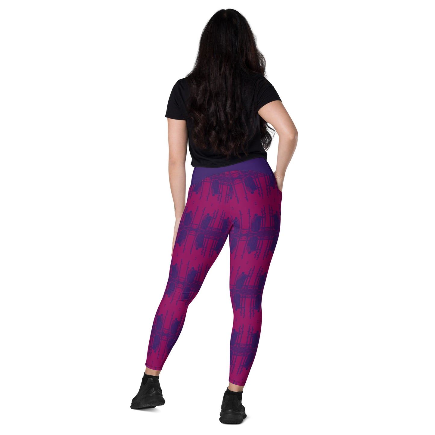 Three of Wands Card Yoga Leggings with Pockets