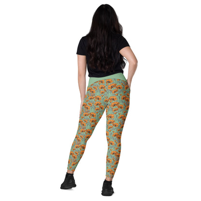 Original California Poppies Leggings with Pockets