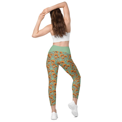 Original California Poppies Leggings with Pockets