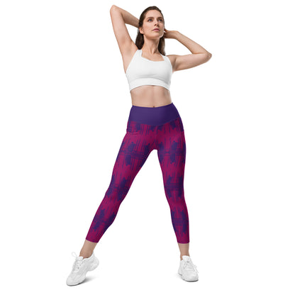 Three of Wands Card Yoga Leggings with Pockets
