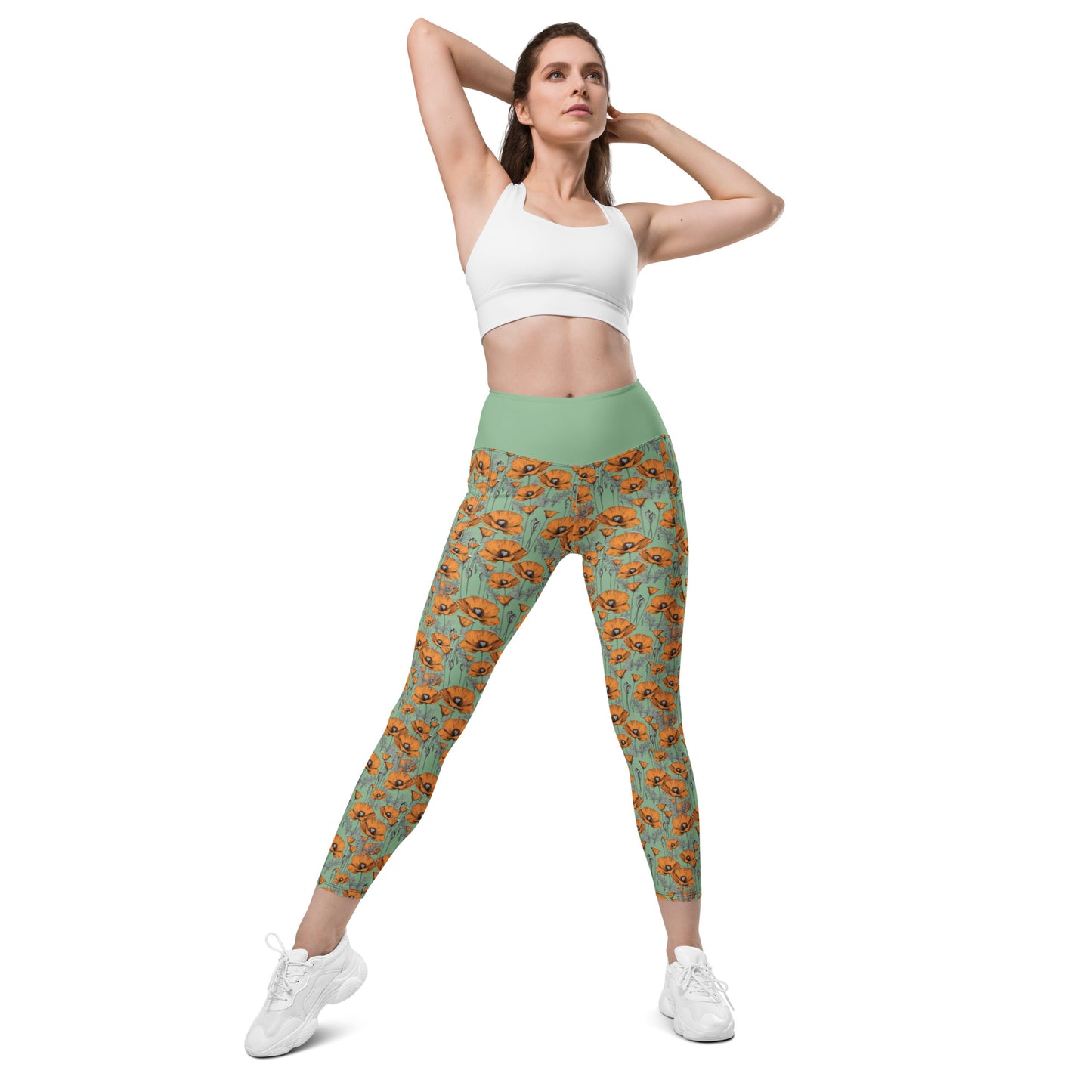 Original California Poppies Leggings with Pockets