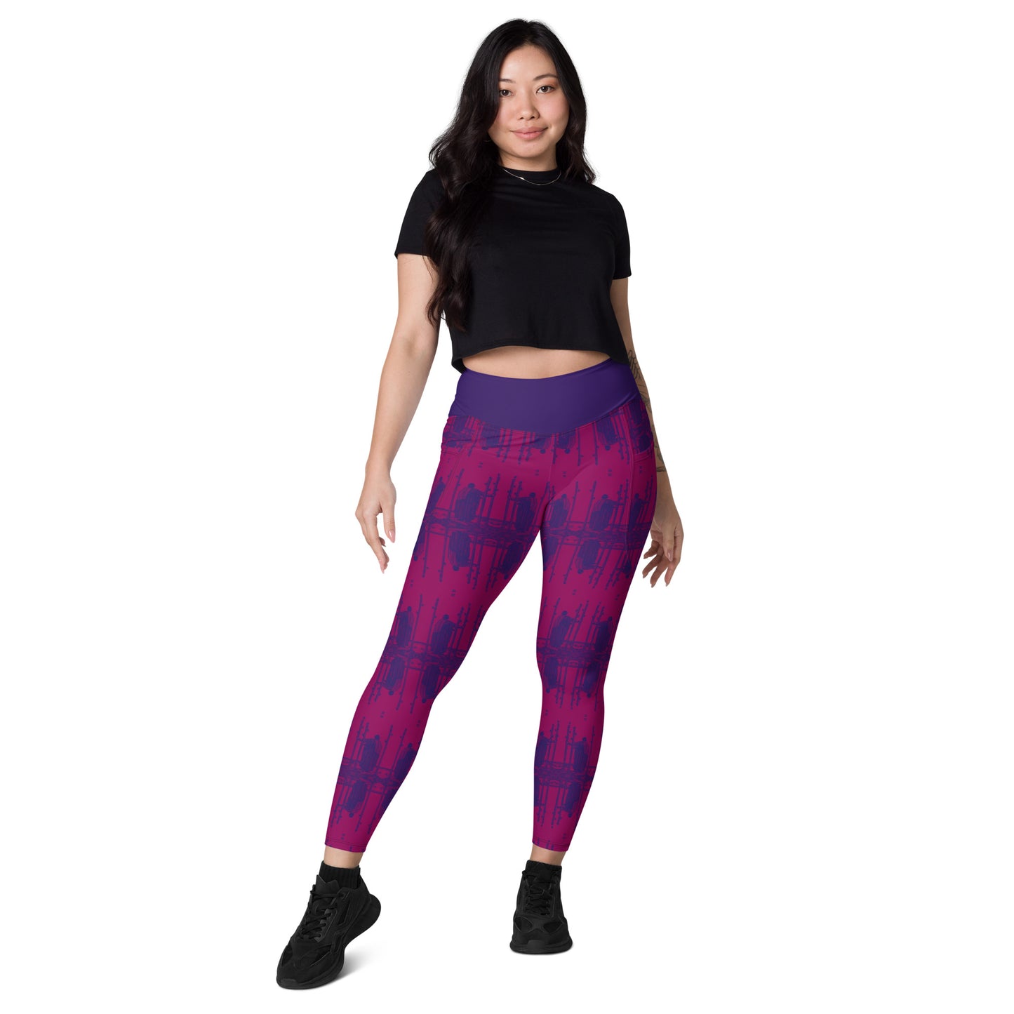 Three of Wands Card Yoga Leggings with Pockets