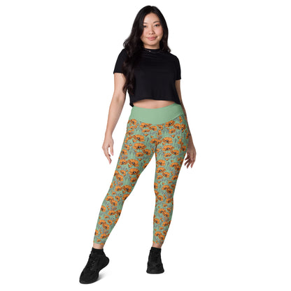 Original California Poppies Leggings with Pockets