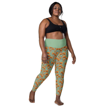 Original California Poppies Leggings with Pockets