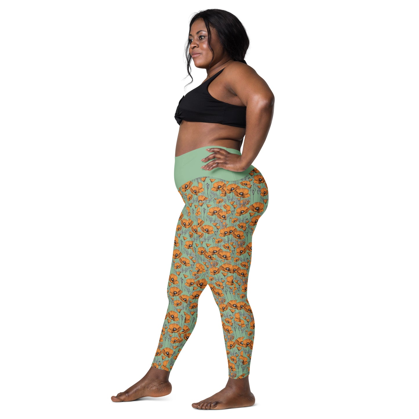 Original California Poppies Leggings with Pockets