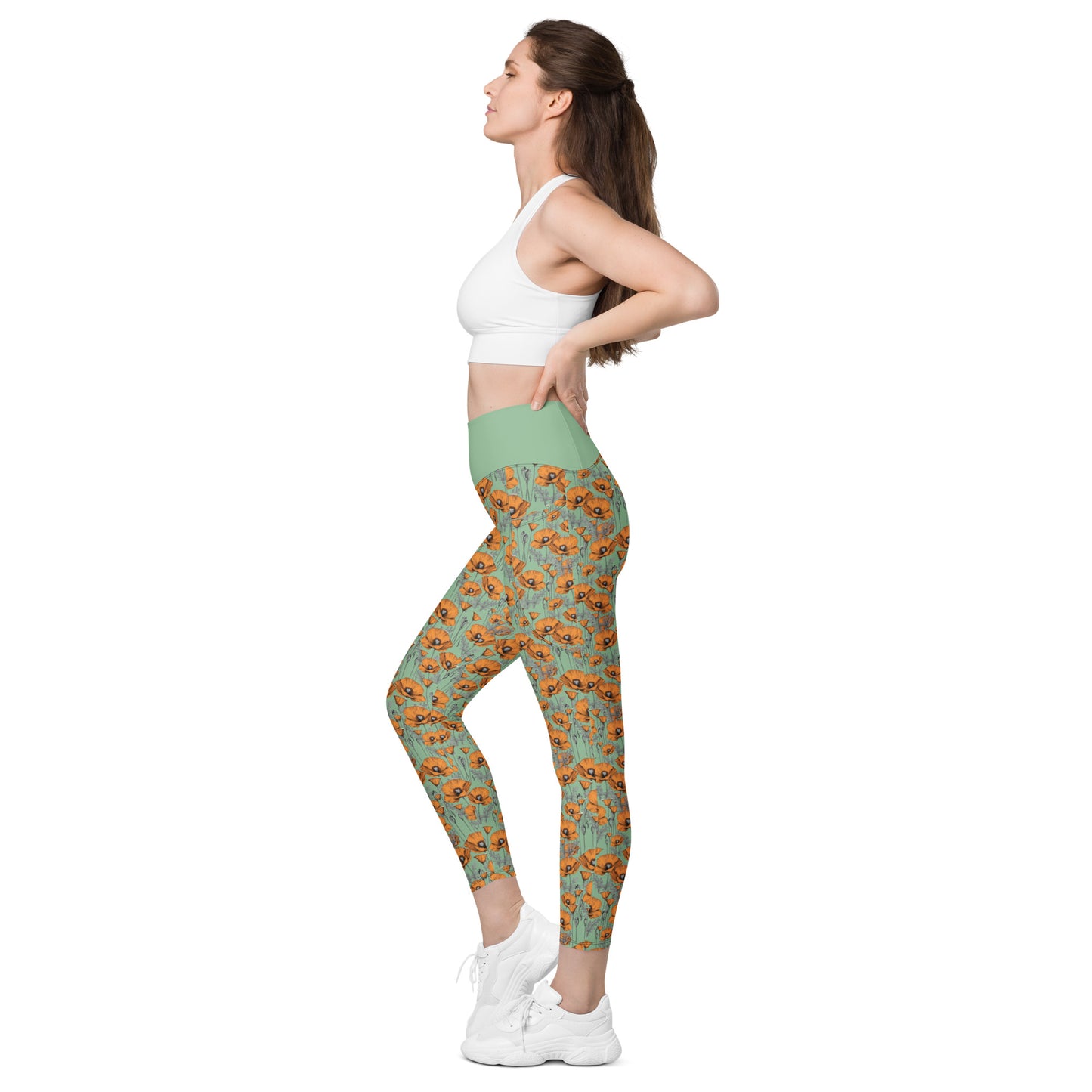 Original California Poppies Leggings with Pockets