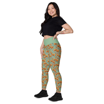 Original California Poppies Leggings with Pockets