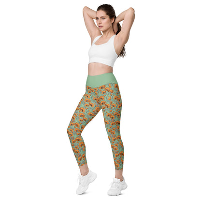 Original California Poppies Leggings with Pockets