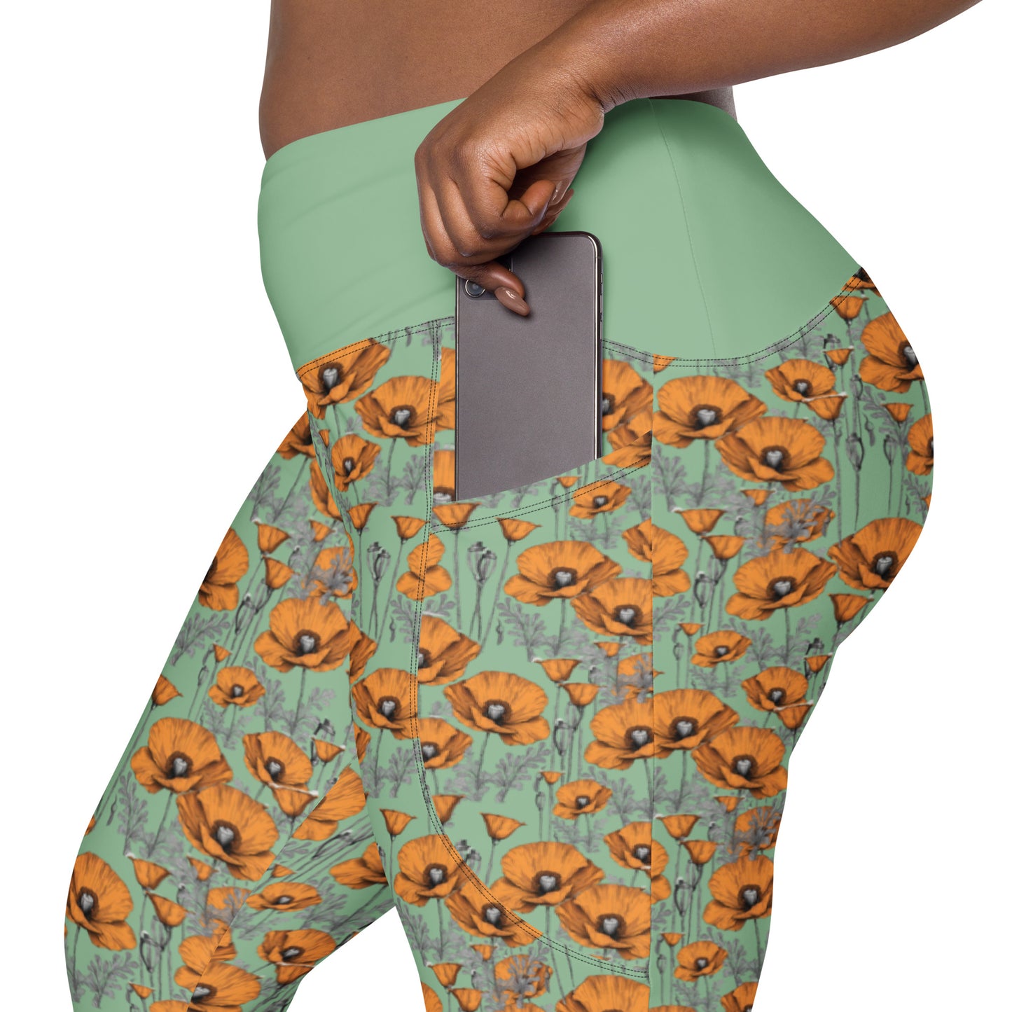 Original California Poppies Leggings with Pockets