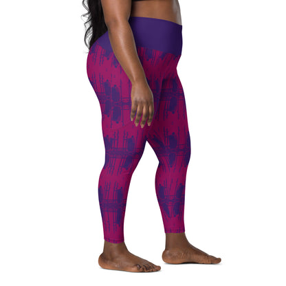 Three of Wands Card Yoga Leggings with Pockets