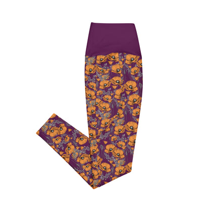 California Poppies Leggings with Pockets #2