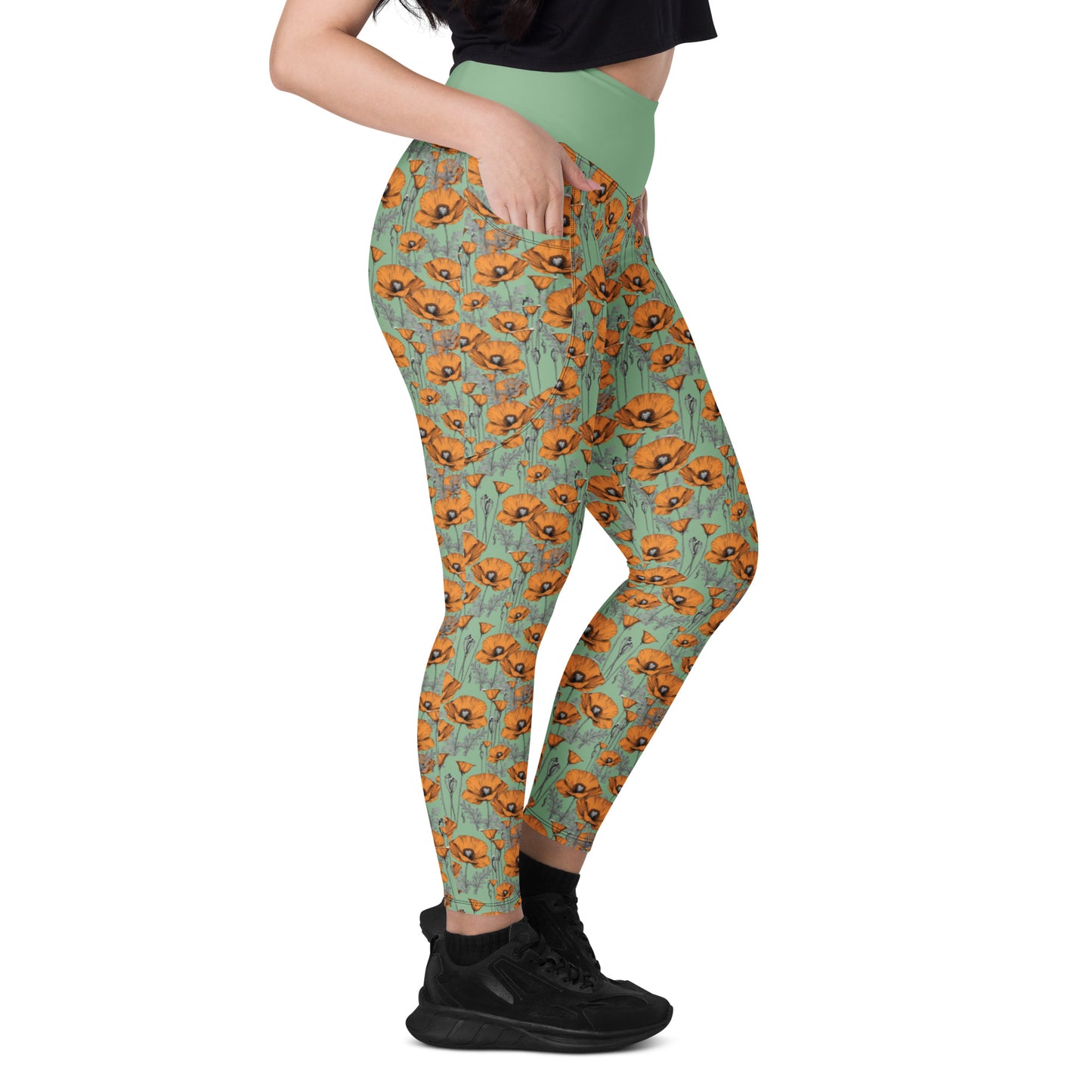 Original California Poppies Leggings with Pockets