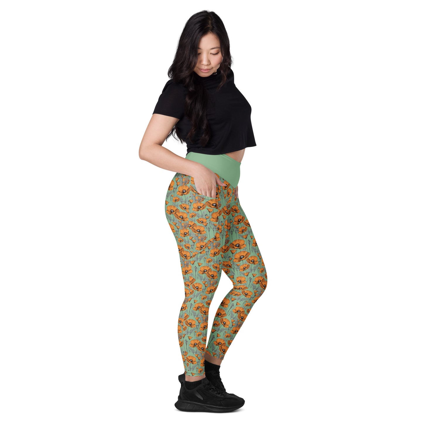 Original California Poppies Leggings with Pockets