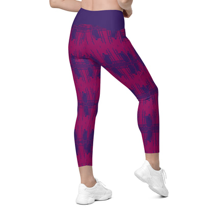 Three of Wands Card Yoga Leggings with Pockets