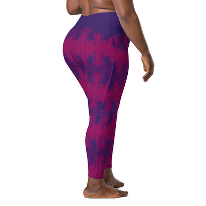 Three of Wands Card Yoga Leggings with Pockets