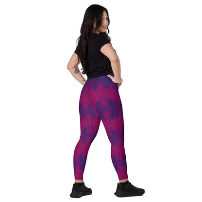 Three of Wands Card Yoga Leggings with Pockets