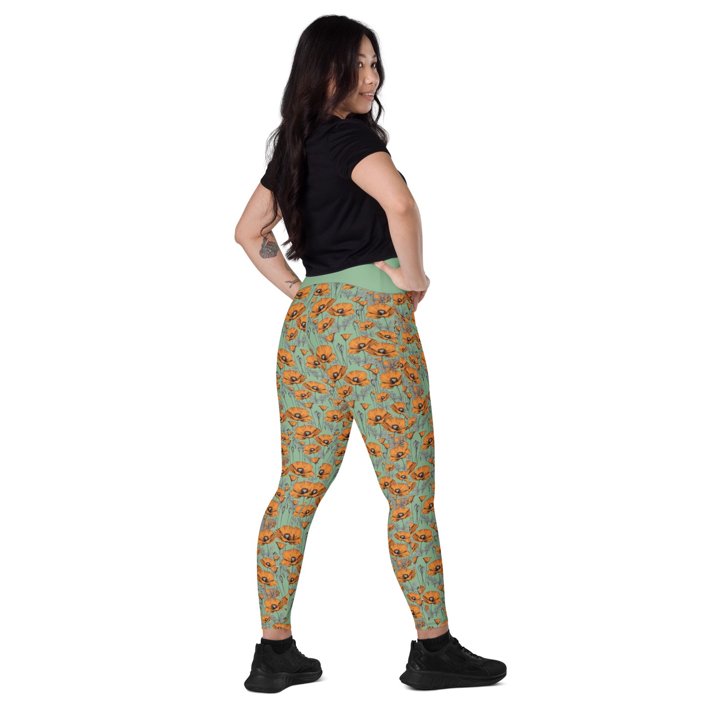 Original California Poppies Leggings with Pockets