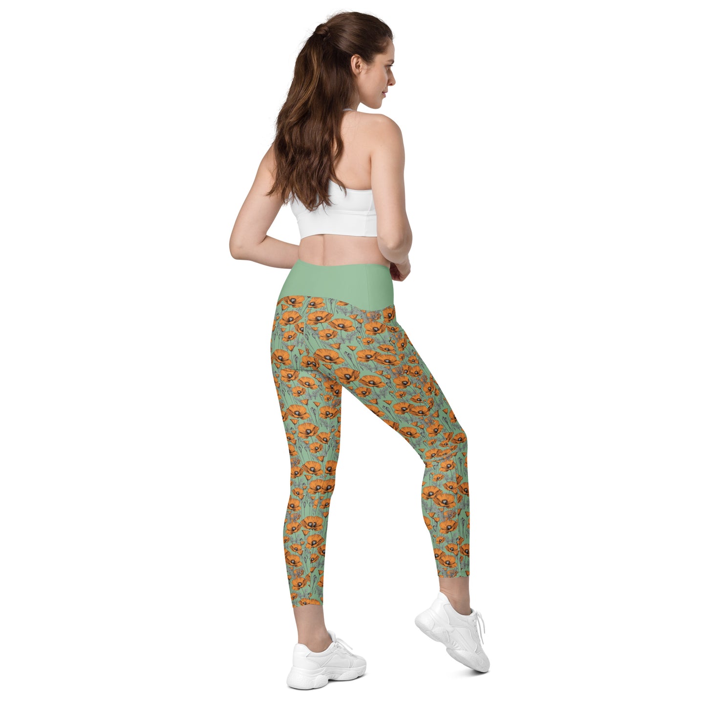 Original California Poppies Leggings with Pockets