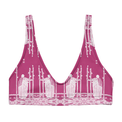 Three of Wands Padded Bikini Top in Pink