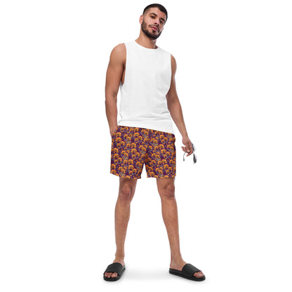 California Poppies Swim Trunks in Purple